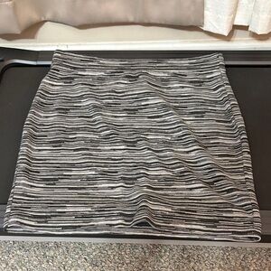 Loft Striped Black and Gray Women's Skirt